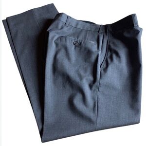 HUGO BOSS JAMES BROWN US CHARCOAL GRAY WOOL BLEND TROUSERS - Size 34/R